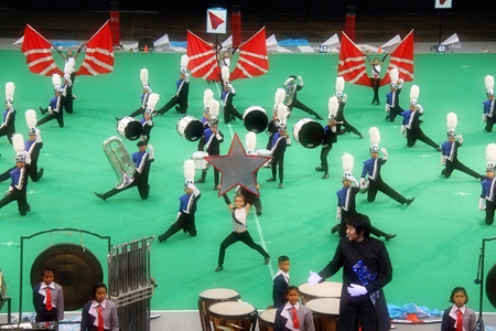 The Pattaya school marching band gives an award winning performance.